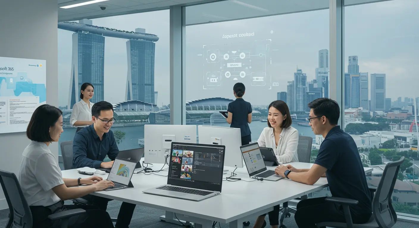 Singapore SME collaborating in Microsoft 365 environment