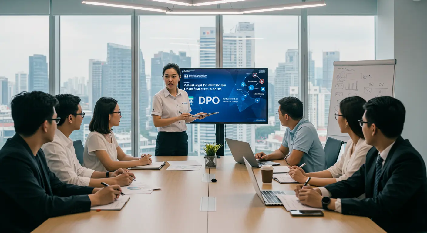 Singapore SME team consulting with outsourced data protection officer