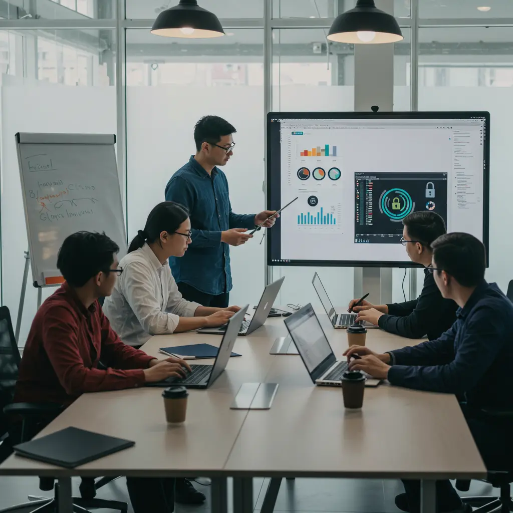 Team of ethical hackers performing a cybersecurity audit