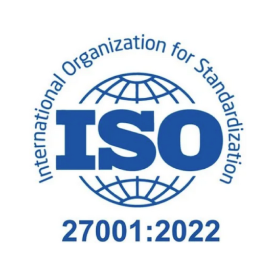 ISO 27001:2022 certification logo for Entrust Network's IT services in Singapore.