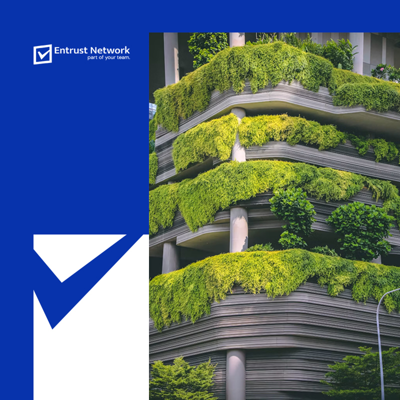 Building with green planted terraces, representing the Transformation Sustainability Scheme (TSS)